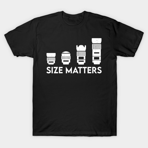 Funny Photography - Lens Size Matters T-Shirt by BaderAbuAlsoud
